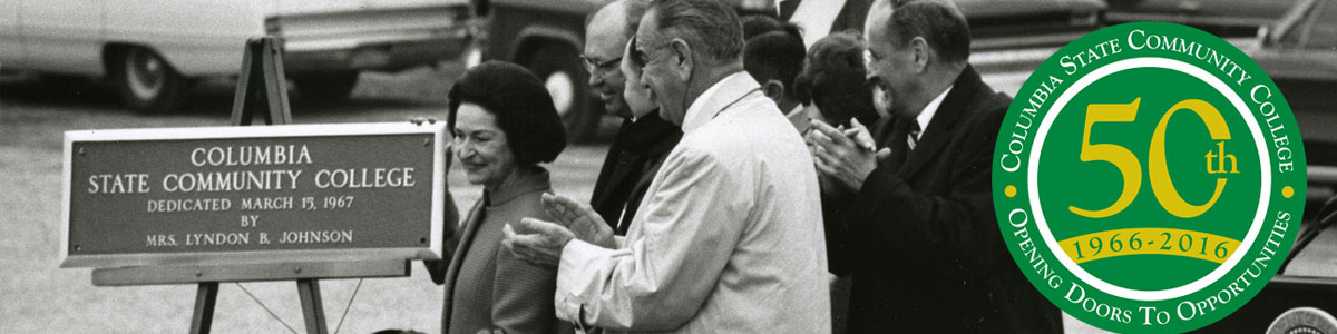 Lady Bird Johnson at college dedication