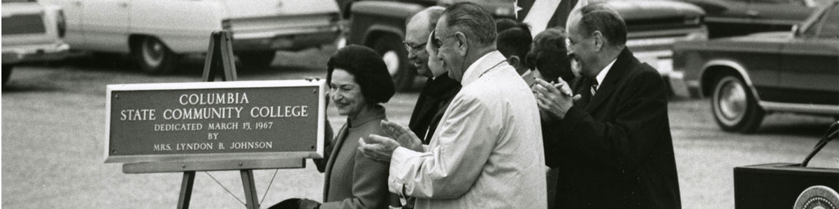 Lady Bird Johnson at college dedication