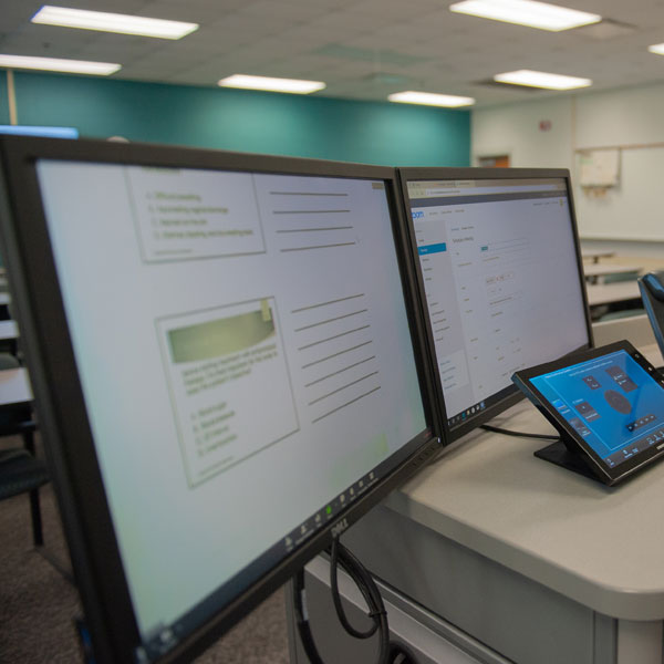 close-up of instructor center