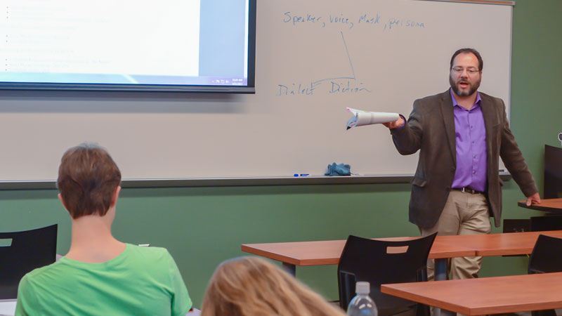 faculty member in front of class