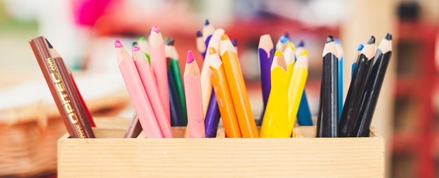 box of colored pencils