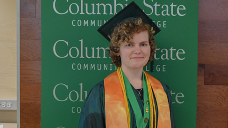 Christina Davis in cap and gown