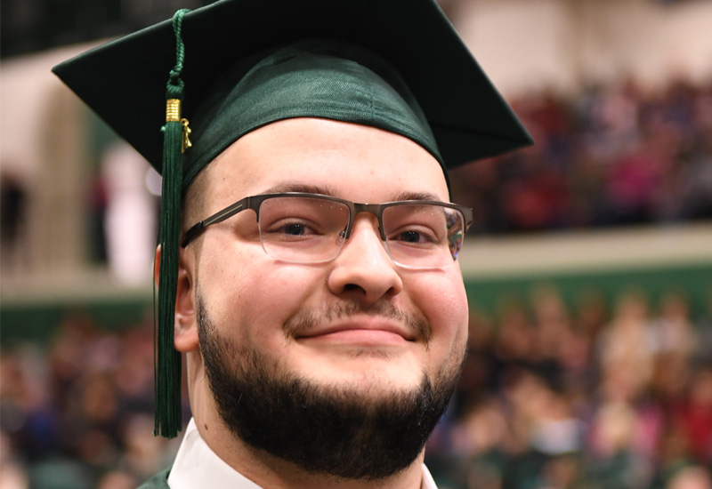 Caleb Waller in cap and gown