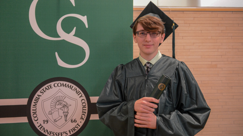 Ezekiel Thoma in cap and gown