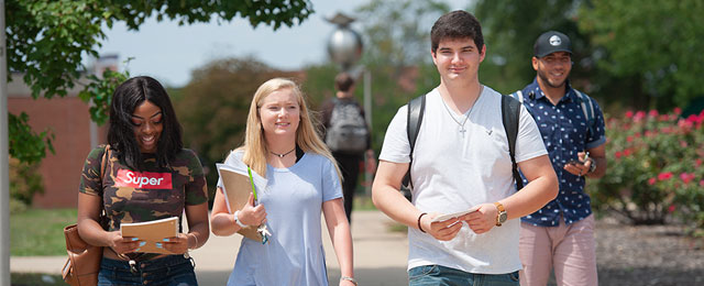 students on campus