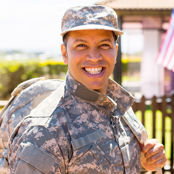 smiling military man