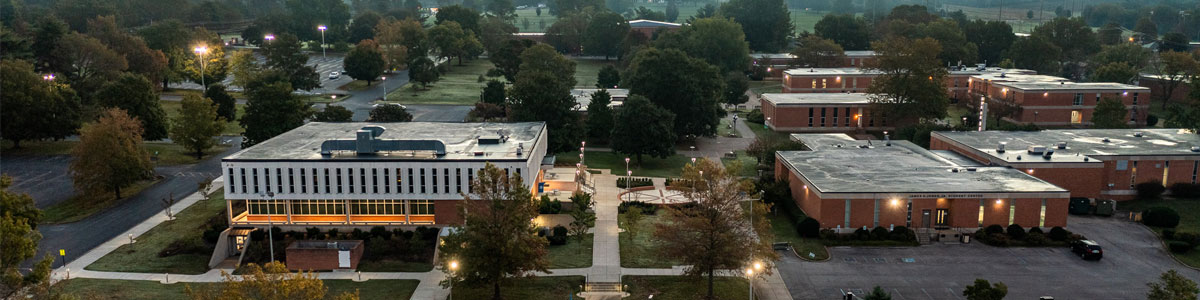 aerial view of Columbia Campus buildings