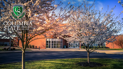 Hickman building with Columbia State logo