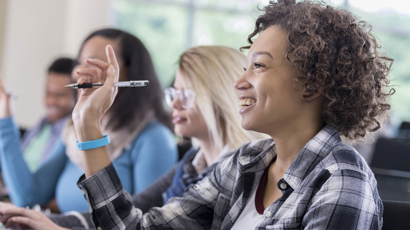 young woman in class