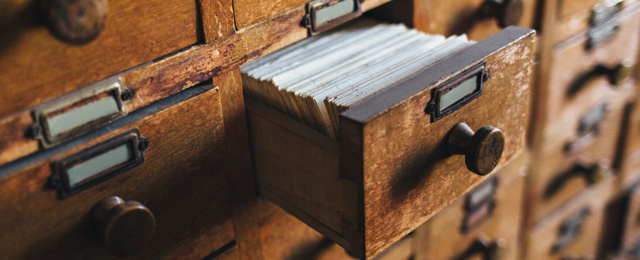 wooden card catalog