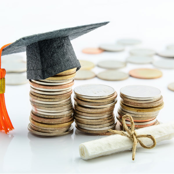 coins with graduation cap