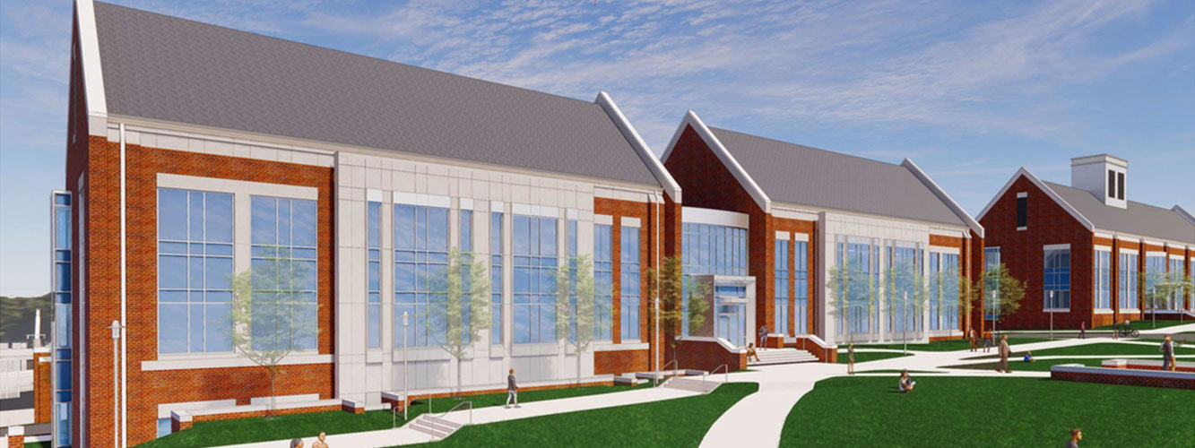 rendering of art and technology building