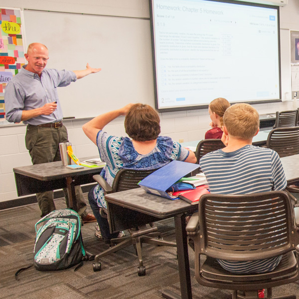 classroom with professor