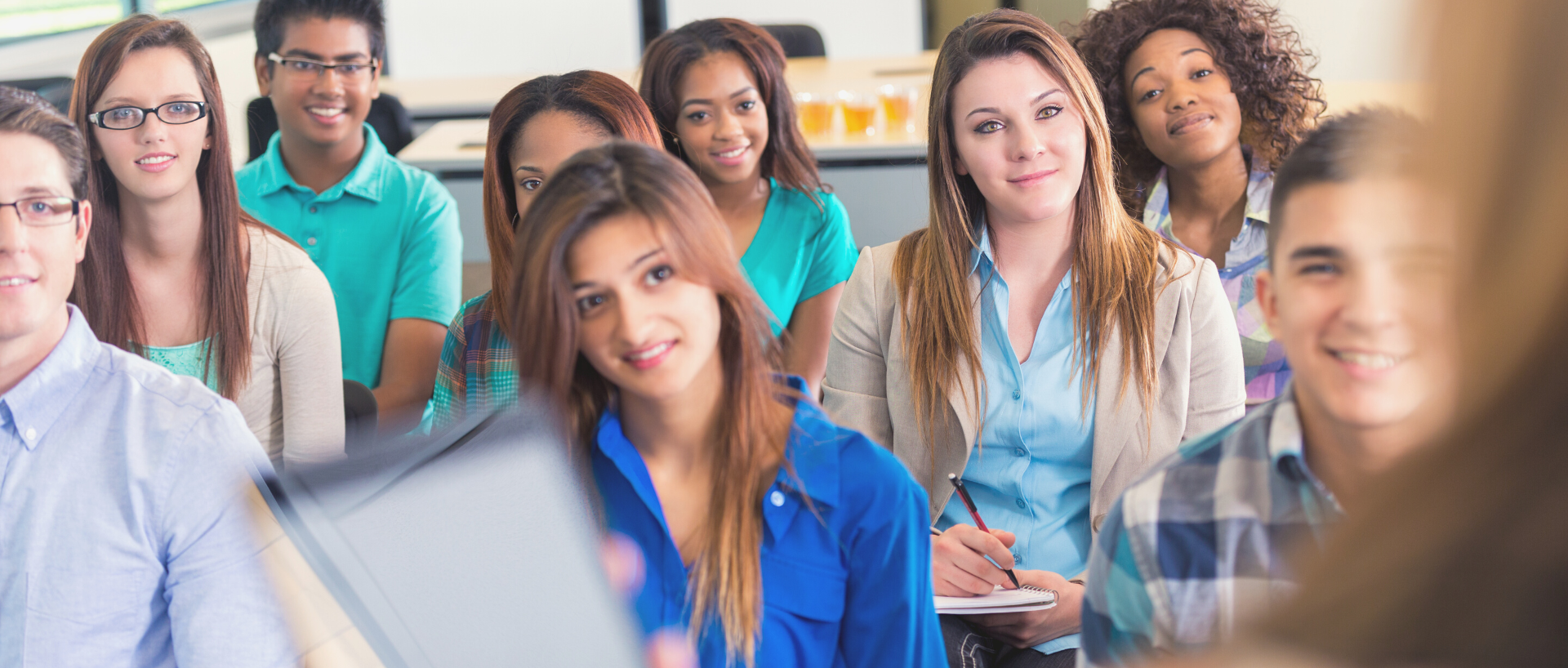 students attending class