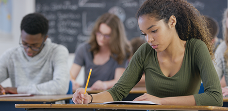 Students taking a test