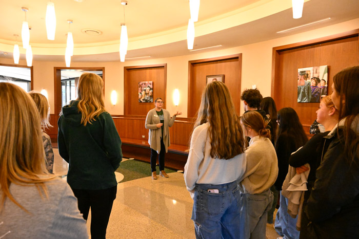 Prospective Columbia State education students receive a tour of the Williamson Campus
