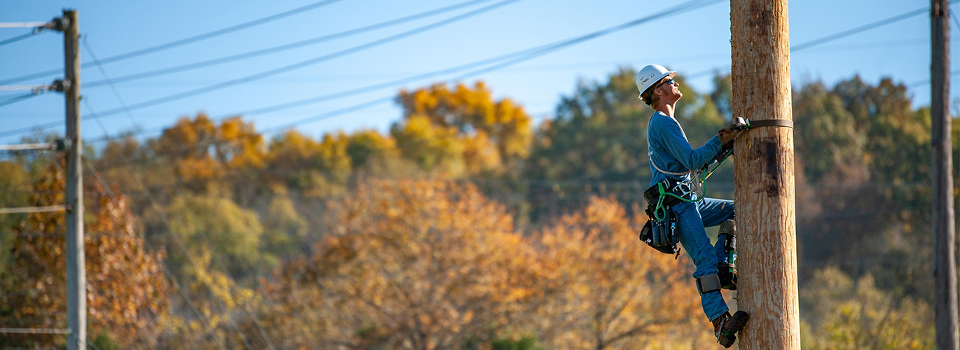 McConnel climbs a pole