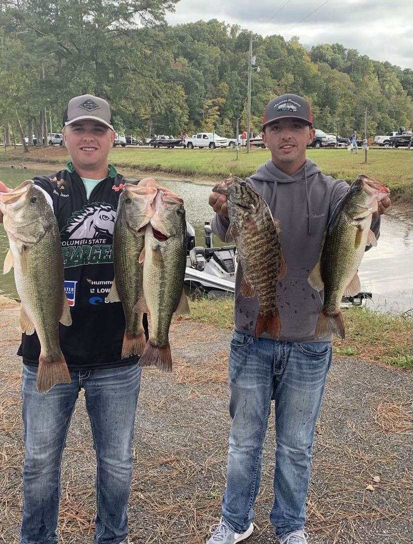 Pictured (Left to Right): Columbia State Fishing Club members Hunter Jones and Ryan Prince.