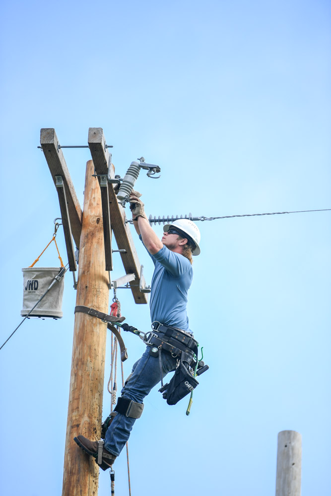 Culleoka resident Clayton St. Clair completes the switch transfer activity.