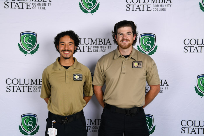 Pictured (left to right): Giles County paramedic graduates Andrew Vernon and Mason Whybrew.