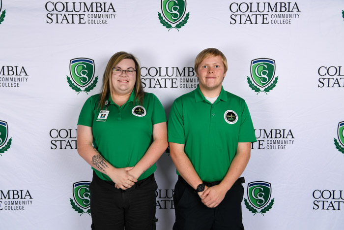 Pictured (left to right): Dickson County emergency medical technician graduates Taylor Richardson and Clifton Cummings.