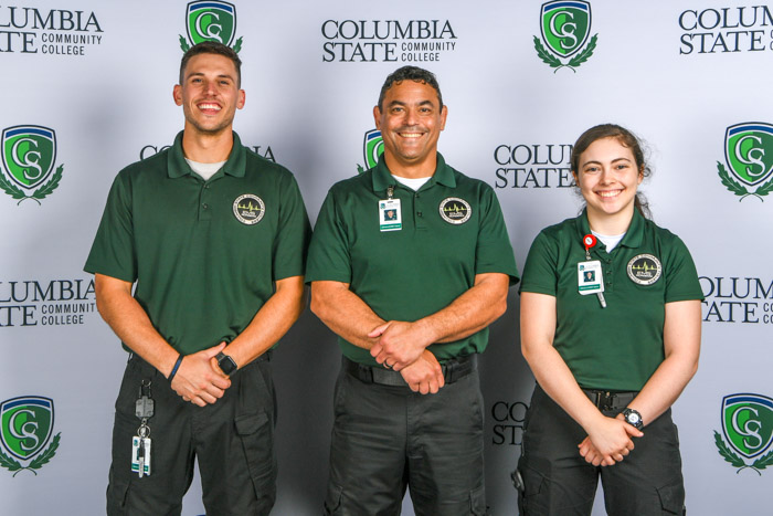 Pictured (left to right): Williamson County advanced emergency medical technician graduates Derek R. Woodard, Andrew Balter and Grayson R. Boone.