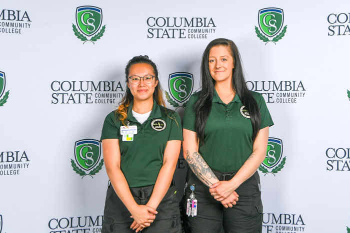 Pictured (left to right): Davidson County advanced emergency medical technician graduates Elizabeth Vu and Margurette T. Terrill Allen.