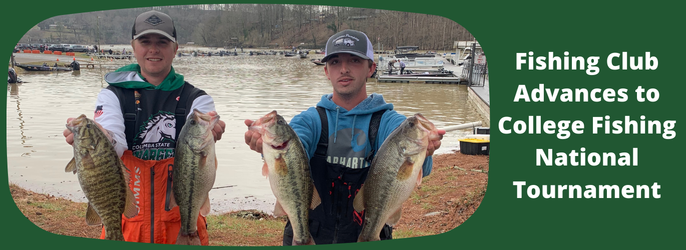 Columbia State Fishing Club members Hunter Jones and Ryan Prince at the tournament.