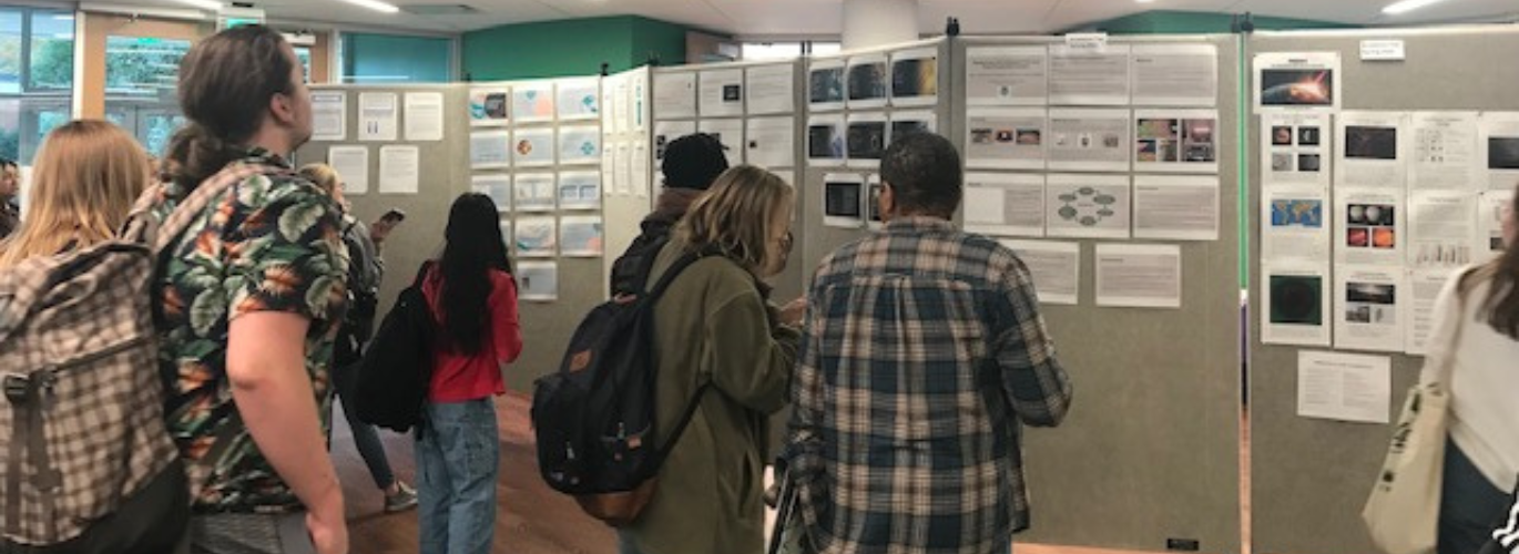 Columbia State students view the Academic and Research Fair.