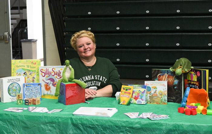 Columbia State Education table at the 8th Grade Career Fair.