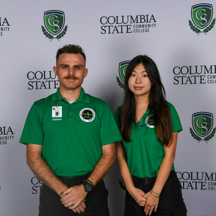 Pictured (left to right): Davidson County emergency medical technician graduates Graydon Wilson and Marisol Park.