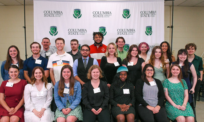 Maury County: Pictured (back row, left to right): Samuel Charles Fisher was honored as a nominee of the Carolyn Allred/Lewis Moore Outstanding Student award; Ethan S. Lawrence received the World History Academic Discipline Award; Joshua Patrick Alexander received a TCCAA All-Academic Athletics Basketball award; Daniel Joseph Schoenholz received the Music Academic Discipline Award and an Academic Excellence award for maintaining a 3.9-4.0 GPA; Isabella Victoria Kline received the Communication Studies Academic Discipline Award; Lakeisha Rosales received a TCCAA All-Academic Athletics Soccer award; and Calleway Schmidt received an Academic Excellence award for maintaining a 3.9-4.0 GPA. Middle row (left to right): Mary Kathryn Straughn was honored by Leadership U Honors Society; Joshua R. Harrison received the Agriculture Academic Discipline Award; Eric Michael Kraemer received an Academic Excellence award for maintaining a 3.9-4.0 GPA; James Yovahnick Bautista received the Mathematics Academic Discipline Award; Brynley Childers was honored for serving as the Student Government Association Vice President in Spring 2023 and Secretary/Treasurer in Fall 2022; Kinsley Nicole Dye received a TCCAA All-Academic Athletics Soccer award; Sasha Patritzia Erickson was honored for serving as the Student Government Association Secretary/Treasurer in Spring 2023, At Large House of Representatives and Madam Chair in Fall 2022; and Emily O. Grossheim received the English Academic Discipline Award, the GFWC of Maury County Women's Club Scholarship and an Academic Excellence award for maintaining a 3.9-4.0 GPA. Front row (left to right): Charity E. Mitten received an Academic Excellence award for maintaining a 3.9-4.0 GPA; Cyleigh M. Dobbs was honored by Leadership U Honors Society; Carey Ann Cromer received the AST Elementary Education (K-5) Academic Discipline Award; Ellie Suzanne Brown was honored for serving as the Sigma Kappa Delta Historian; Dule Asheri Judith Gaelle received a TCCAA All-Academic Athletics Soccer award; Marietha A. Roberts was honored for serving as the Student Government Association At Large House of Representatives in Spring 2023; and Victoria Ann Grippi received an Academic Excellence award for maintaining a 3.9-4.0 GPA. Not pictured: Stefan Borawski, Mikiela Garcia Halbig, Julie Henley, Lisa McElhiney and David Melton received Academic Excellence awards for maintaining a 3.9-4.0 GPA. Benjamin Andrews, Makayla Baggett and Makenzie Liles were honored as TRiO Student Support Services graduates. Noah Fulton received the Jo L. Hutton Prize; Aaron Mikolay received the Engineering Academic Discipline Award; Na’Cosha Nelson was honored by the Leadership U Honors Society; Stefanie Teague received the Accelerated Advanced Emergency Medical Technician Academic Discipline Award; and Aaron Wallenburg was nominated for the Carolyn Allred/Lewis Moore Outstanding Student award.