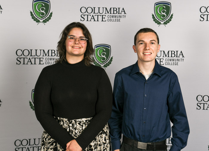 Pictured (left to right): Hickman County graduates Kara Barker and Caleb Young.