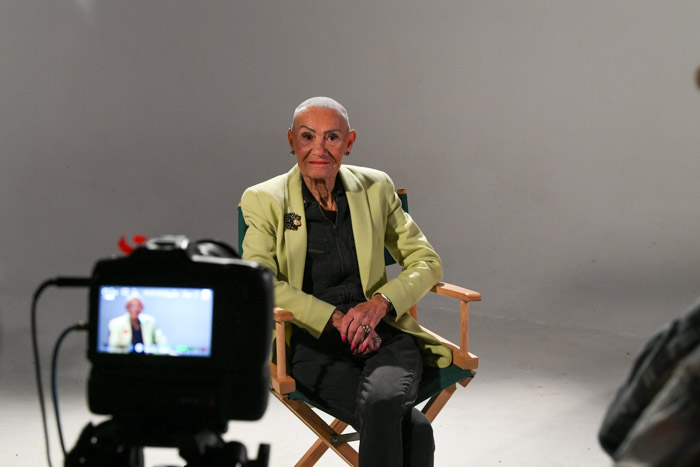 Veteran Linda Finnegan being interviewed as part of Columbia State’s Veterans History Project.