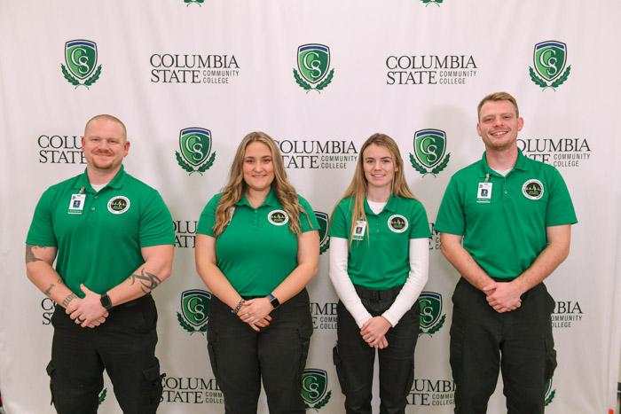 Pictured (left to right): Williamson County emergency medical technician graduates Jonathan D. Sheets, Diana R. Clouse, Shannon K. Mctaggart and Connor P. Breece.