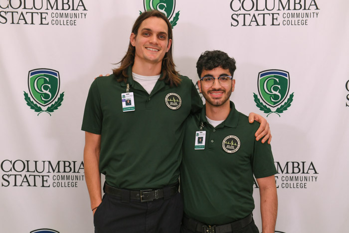 Pictured (left to right): Davidson County advanced emergency medical technician graduates Zachary H. Christy and Baran M. Adam.