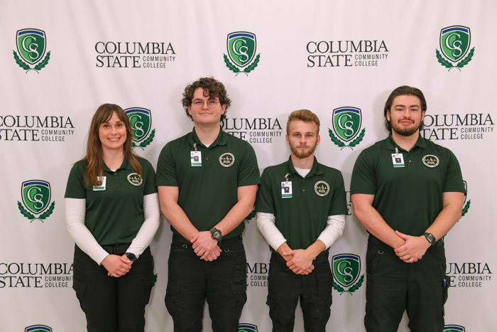 Pictured (left to right): Williamson County advanced emergency medical technician graduates Lana J. Dobberfuhl, Samuel D. Dawson, Timofey Pankin and Scott Favor.