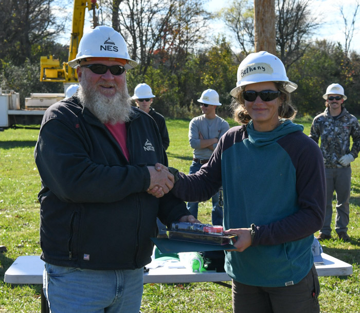 Bethany Lamon from Fayetteville receives the Pre-Apprentice Lineworker Academy Outstanding Student Award.
