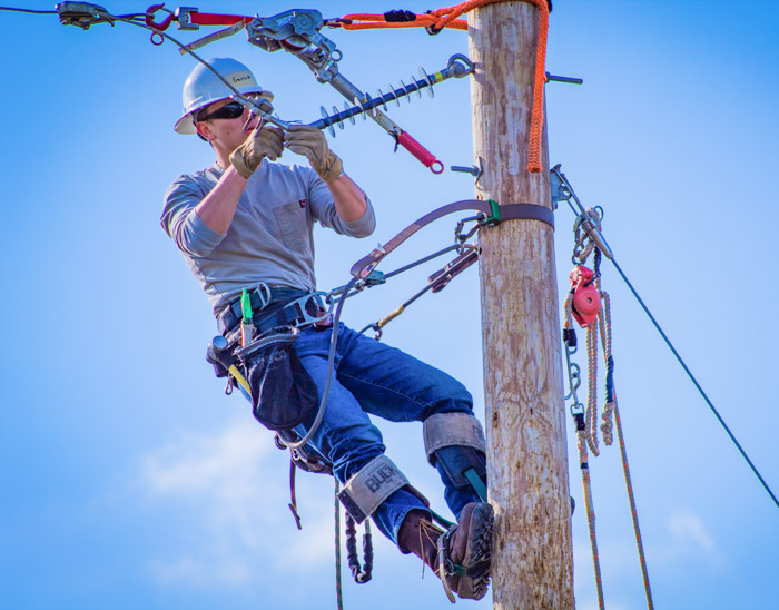 Garrett Pilkinton from Leoma completing the bell change.