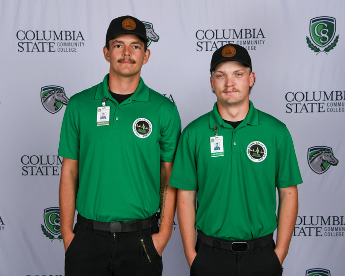Lawrence County emergency medical technician graduates Kade Suratt and Kaleb Blackwood.