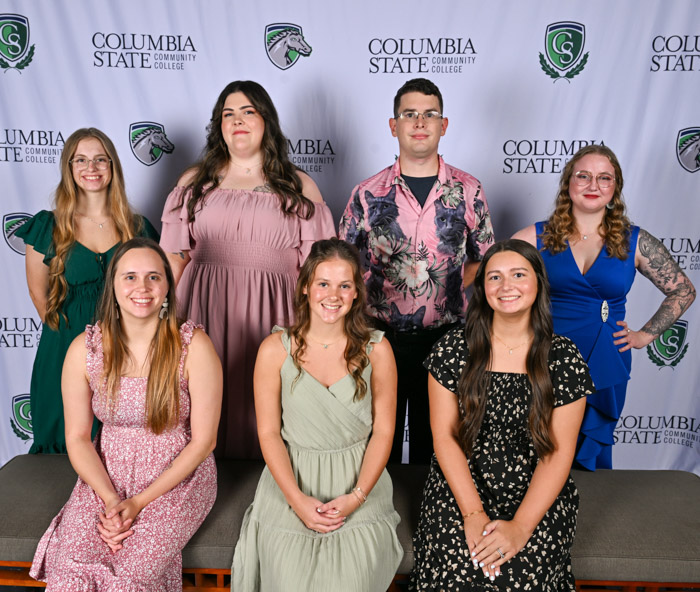 Pictured (standing left to right): Maury County graduates Hannah Shumate, Makayla Osborne, Jordan Beu and Amber Parisek. Pictured (sitting left to right): Olivia Garrett, Sabra Hopper and Haley Gilpatrick.