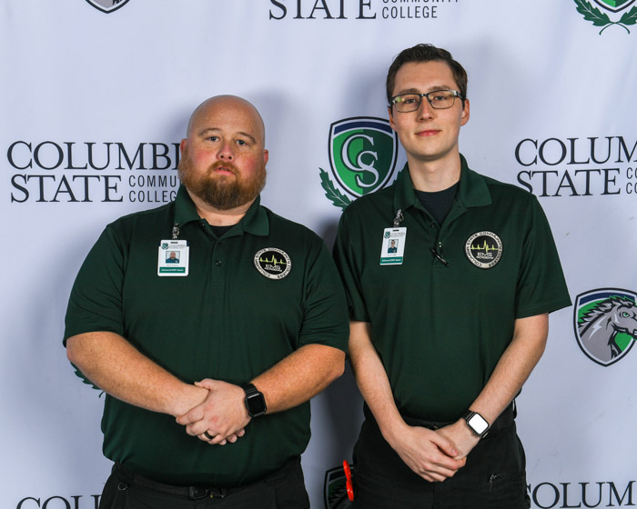 Davidson County advanced emergency medical technician graduates Kristopher Nelson and Jacob Dilts. 