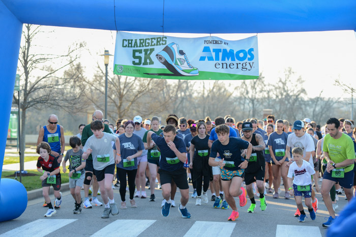 Runners begin the inaugural Chargers 5K at Columbia State Community College’s Williamson Campus.