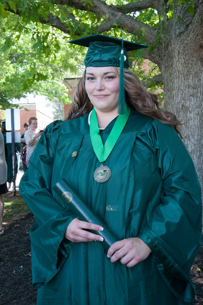 Woman in cap and gown