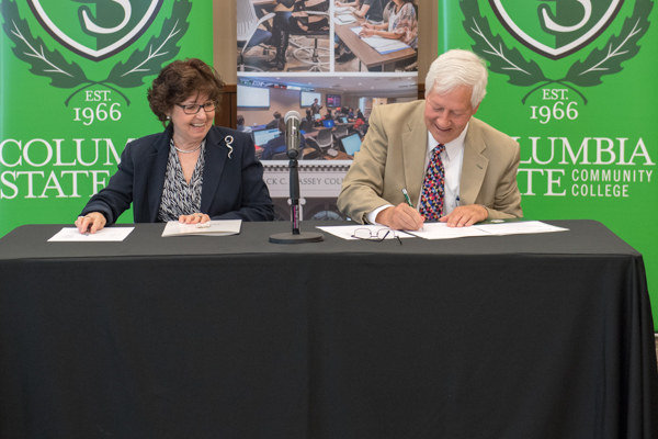 Columbia State and Belmont presidents sign business articulation agreement