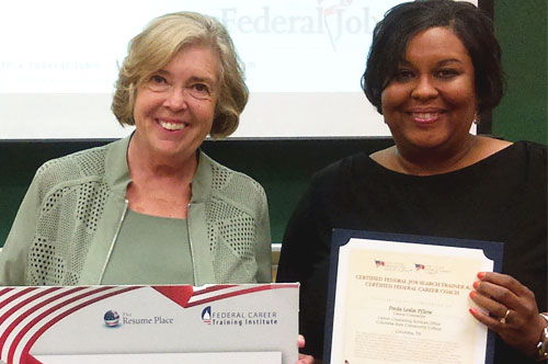 Pillow-Award Freda Pillow receives her federal award.