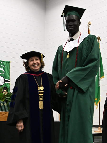 student with president