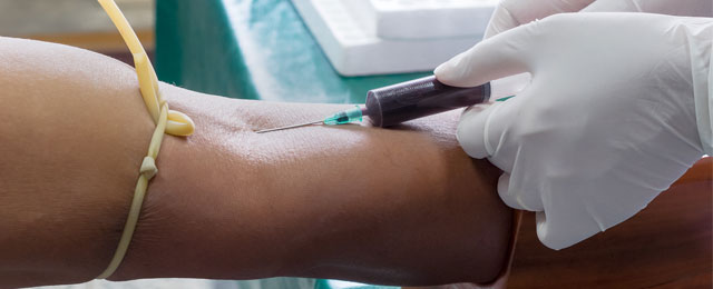 patient getting blood drawn